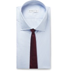 Etro - Light-Blue Slim-Fit Cutaway-Collar Striped Cotton-Poplin Shirt - Blue