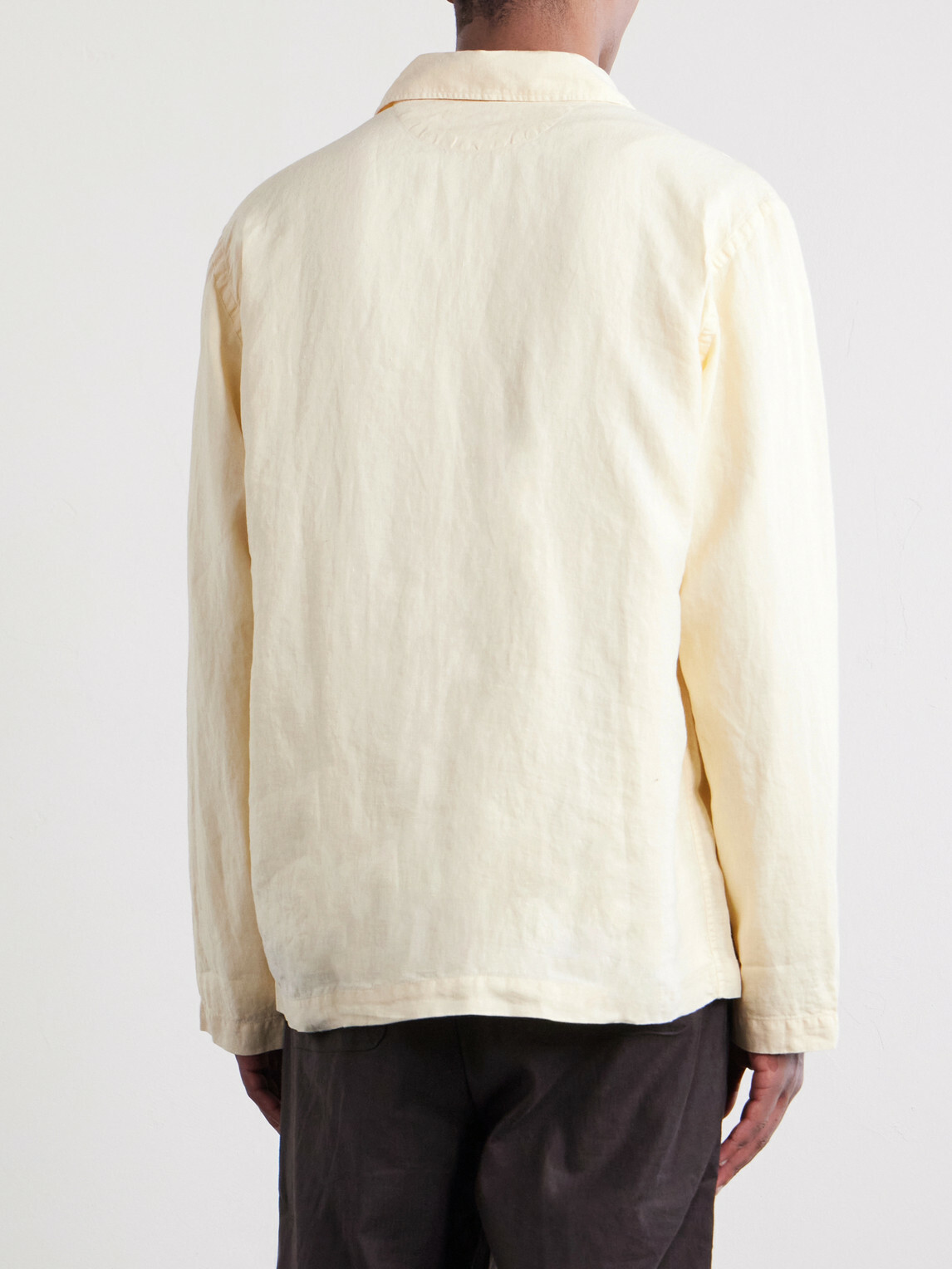 Hartford - Perry Linen and Cotton-Blend Woven Jacket - Yellow
