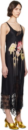 Collina Strada Black Anemone Midi Dress