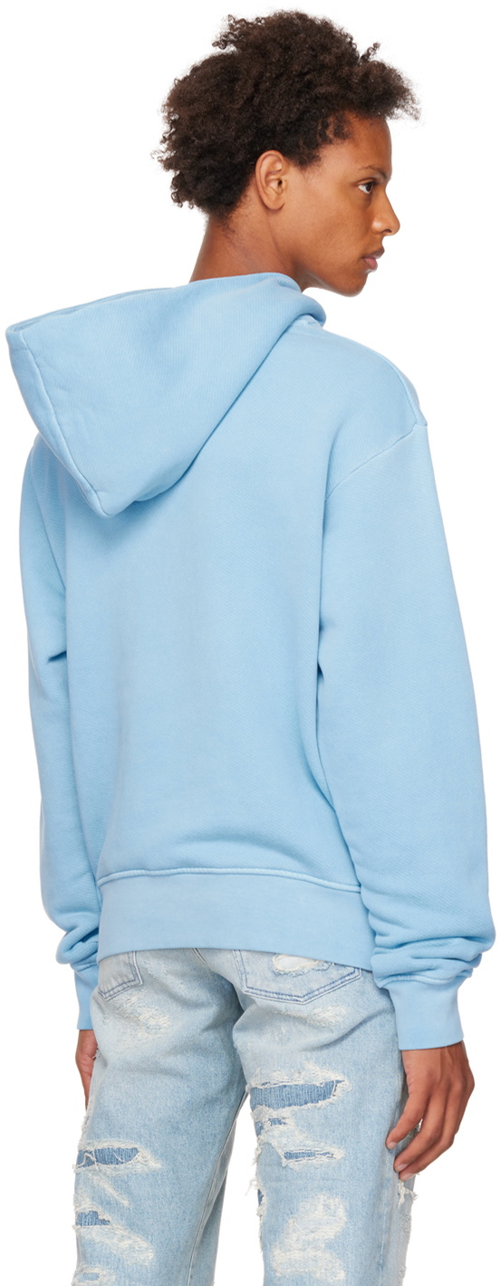 Palm Angels Blue Garment Dyed Hoodie Palm Angels