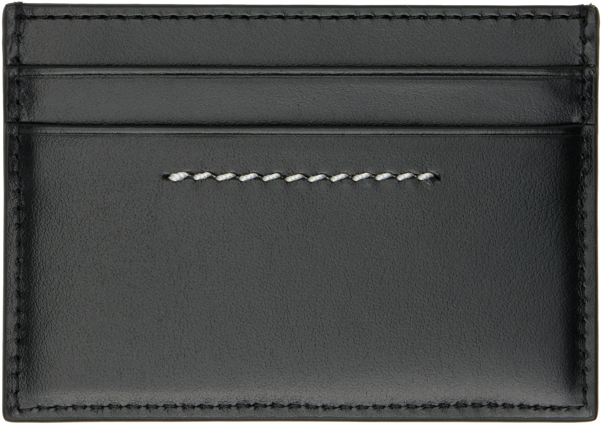 MM6 Maison Margiela Black Leather Card Holder