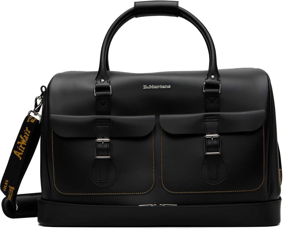Dr. Martens Black Smooth Leather Weekender Bag