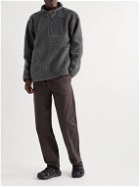Satta - Ovo Shell-Trimmed Fleece Half-Zip Sweatshirt - Gray