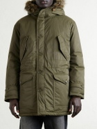 RRL - Plush-Trimmed Padded Shell Hooded Parka - Green