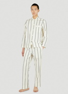 Striped Drawstring Pyjama Pants in White