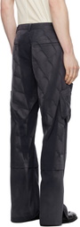 JiyongKim Blue Sun-Bleached Draped Pocket Trousers