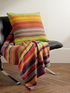 The Elder Statesman - Striped Cashmere and Cotton-Blend Pillow