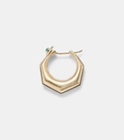 Marie Lichtenberg Baba Large 18kt gold single earring with diamonds and emerald