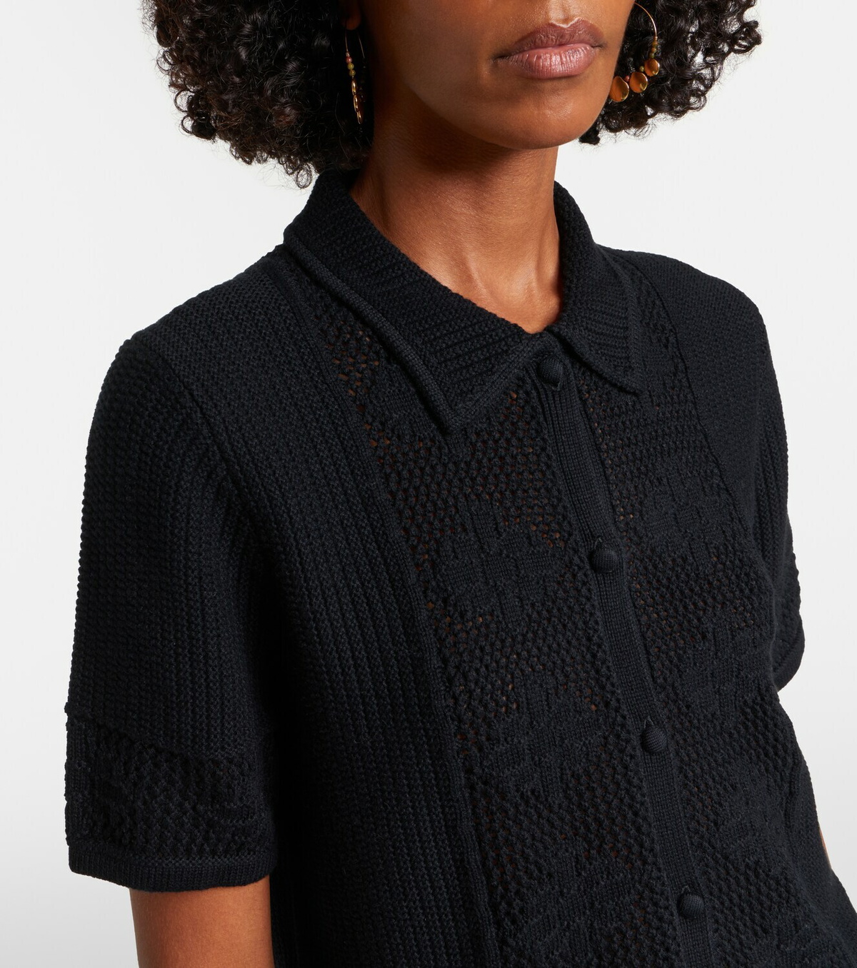 Velvet Rosemond open-knit cotton and cashmere top