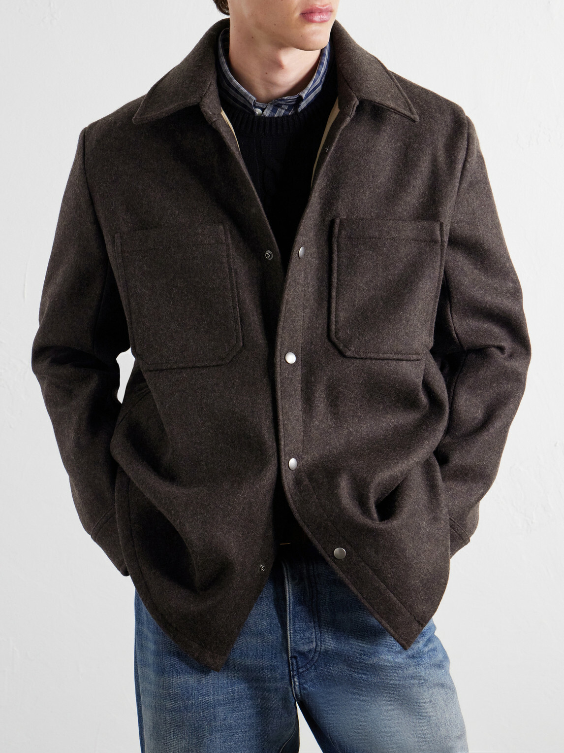 A.P.C. - Marcel Wool-Blend Felt Overshirt - Brown