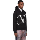 Valentino Black Deconstructed Go Logo Hoodie