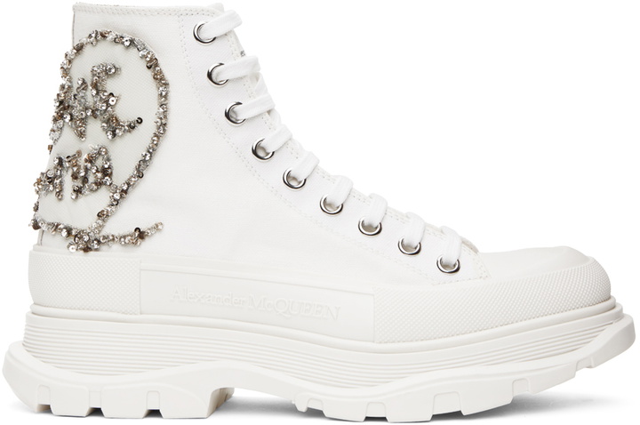 Photo: Alexander McQueen White Tread Slick High Sneakers