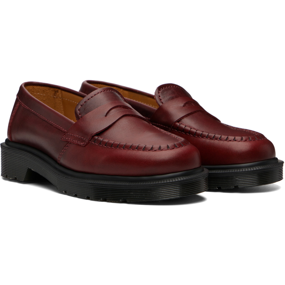 Dr. Martens Burgundy Delapre 'Made In England' Classic Loafers