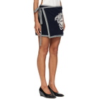 Versace Navy Terry Medusa Jacquard Miniskirt