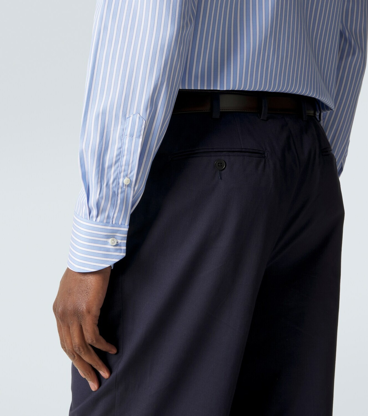 Canali Striped cotton poplin shirt