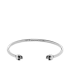 Alexander McQueen Men's Thin Twin Skull Bracelet in Silver