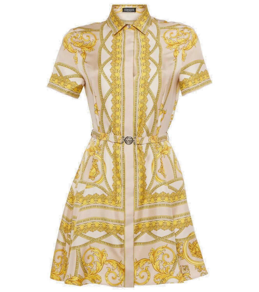 Versace Barocco silk twill shirt dress Versace