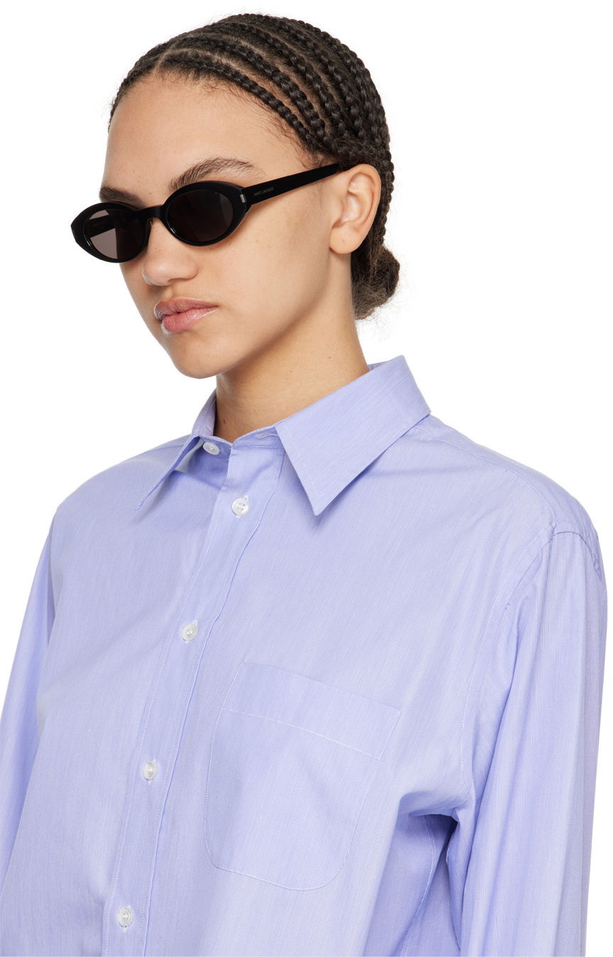 【関税込み】Saint Laurent ブラック SL 567 サングラス Saint Laurent Sl 567 Women Black Oval Sunglasses – Otticanet USA