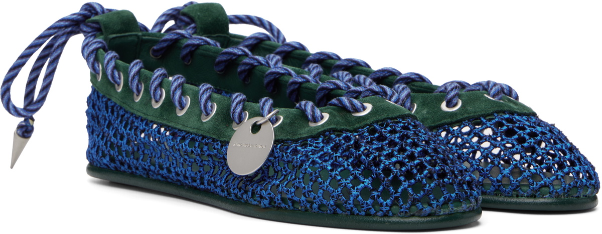 Kiko Kostadinov Blue Reticella Ballerina Flats