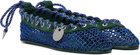 Kiko Kostadinov Blue Reticella Ballerina Flats
