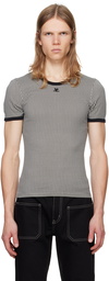 Courrèges Black & White Contrast Houndstooth T-shirt