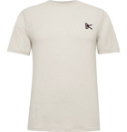 DISTRICT VISION - Tadasana Logo-Embroidered Printed Mélange Stretch-Jersey T-Shirt - Neutrals