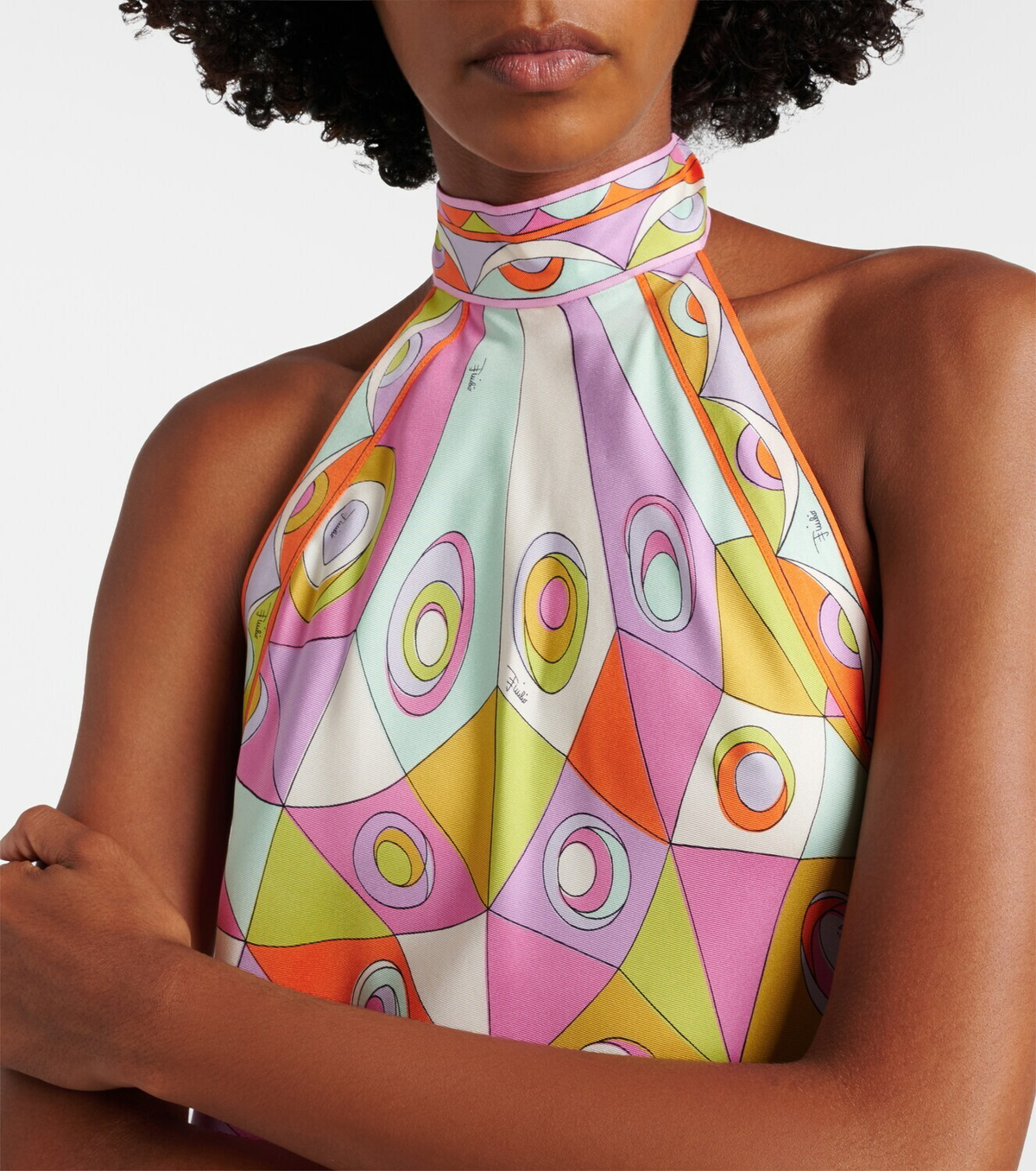 Pucci Orchidee silk twill midi dress