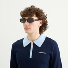 Casablanca Men's Oval Stripe Acetate Sunglasses in Black&Tortoise 