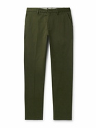 Etro - Slim-Fit Cotton-Blend Twill Trousers - Green