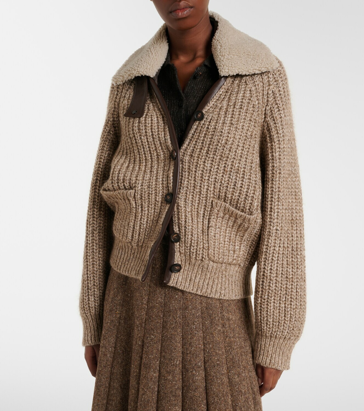 Brunello Cucinelli Cashmere, mohair, and wool-blend jacket