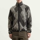 Moncler Men's Zip Up Wool Jacquard Jacket in Grey