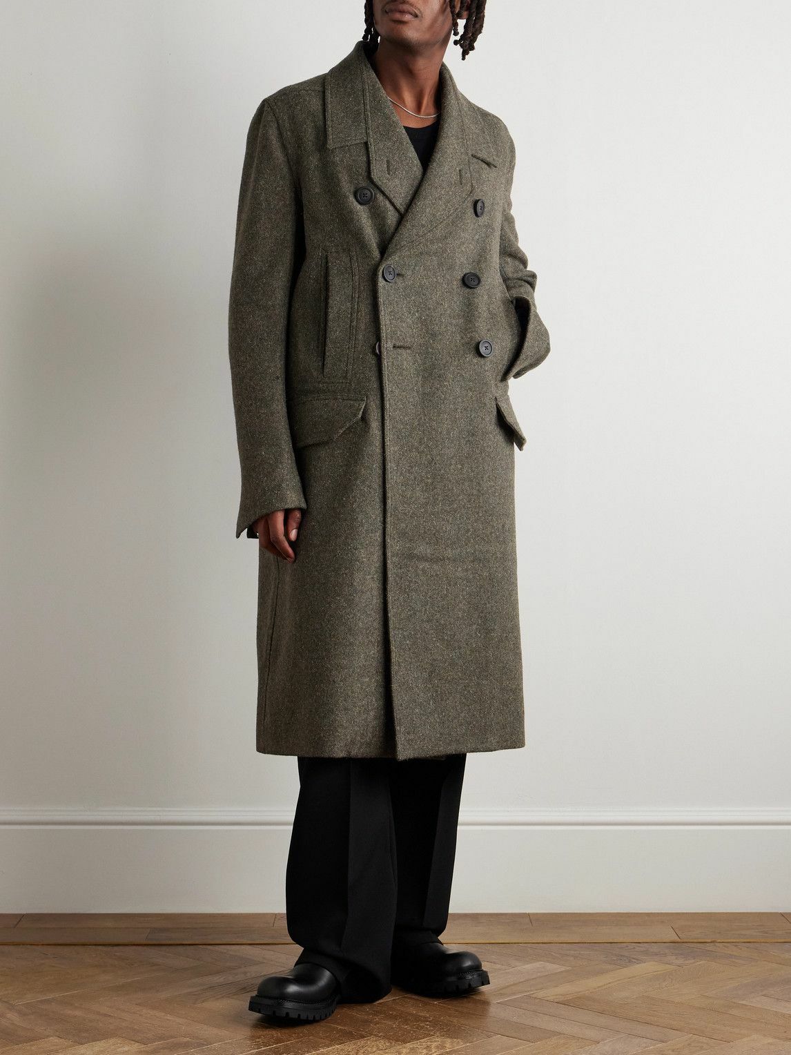 Rick Owens - Officer Double-Breasted Melton Wool Coat