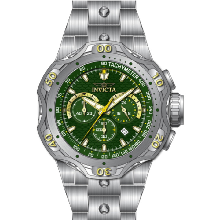 Photo: Invicta Venom Date Chronograph GMT Quartz Green Dial Mens Watch 47762