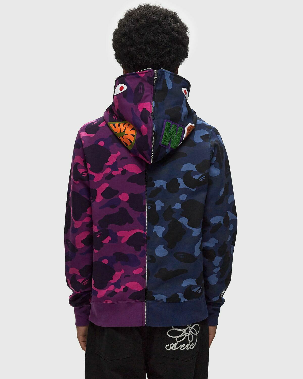 A Bathing Ape Color Camo Separate Shark Fz Hoodie Blue Purple Hoodies Zippers A Bathing Ape