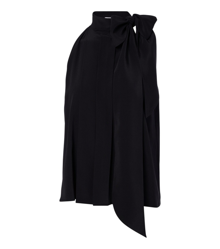 Photo: Max Mara Pleated tie-neck silk crêpe de chine top