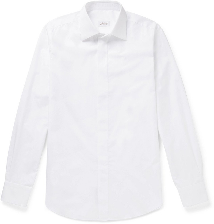 Photo: Brioni - Slim-Fit Cotton Shirt - Men - White