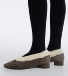 Aeyde Delia shearling-lined suede ballet flats