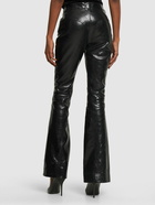 MUGLER - Snake Leather Flared Pants