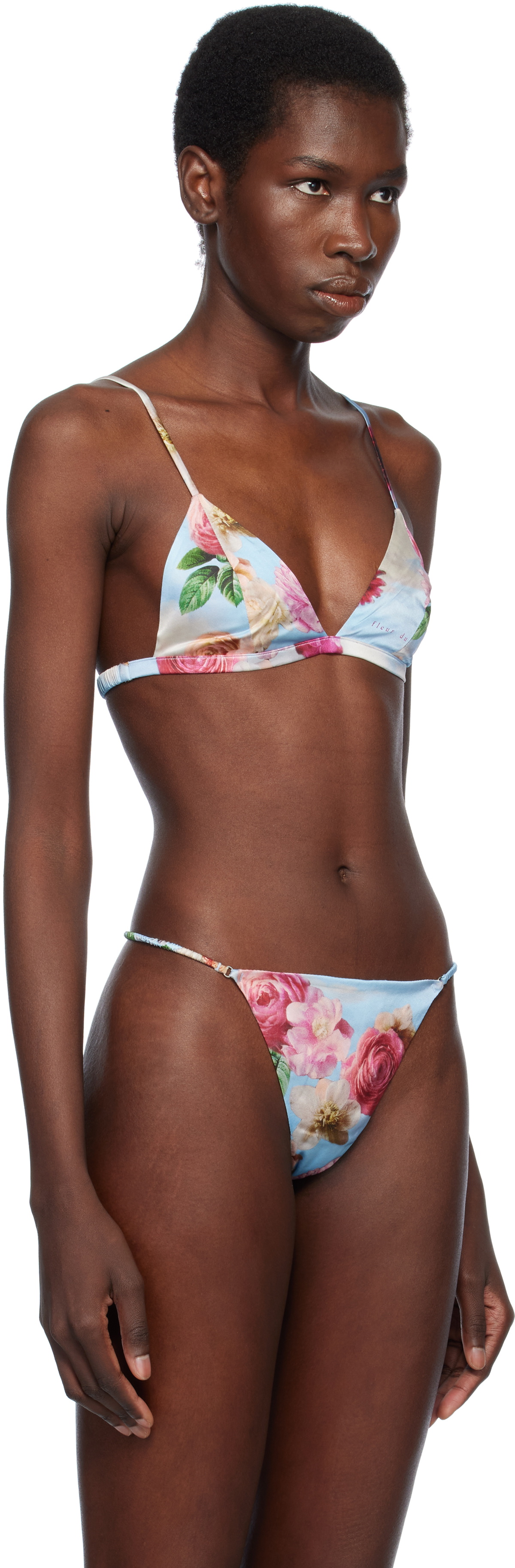 Fleur du Mal Blue Luxe Triangle Bra