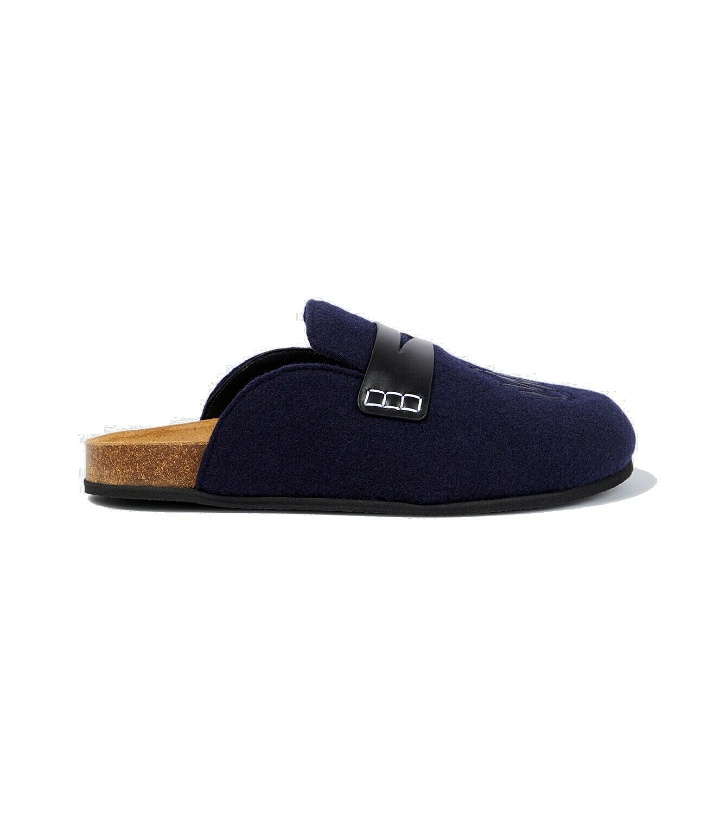 Photo: JW Anderson - Embroidered wool-blend slippers