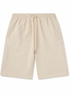 Off-White - Cornely Embroidered Cotton-Jersey Shorts - Neutrals