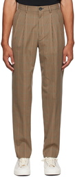 PS by Paul Smith Brown Check Pleated Trousers