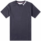 Thom Browne Men's 4 Bar Mock Neck T-Shirt in Navy