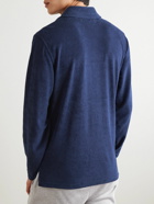 Oliver Spencer - Logo-Embroidered Cotton-Blend Terry Shirt - Blue