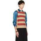 Dries Van Noten Beige Jacquard Wool Sweater Vest