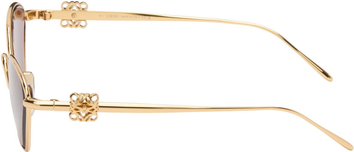 LOEWE Gold Anagram Hexagonal Sunglasses