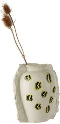 DUM KERAMIK Off-White Multi Smiley Face Vase