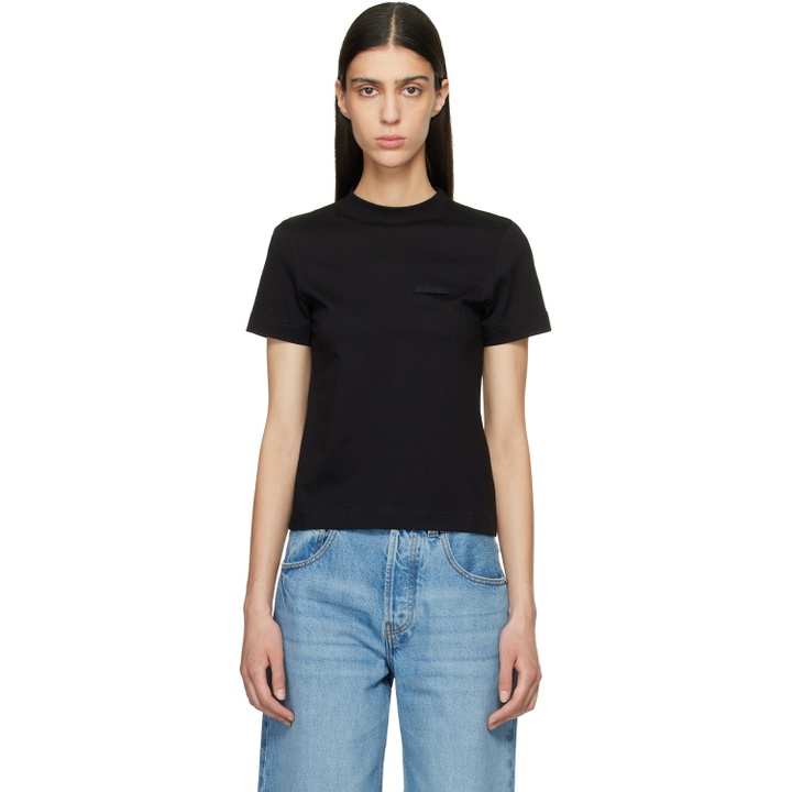 Photo: JACQUEMUS Black 'The Gros Grain short-sleeve' T-shirt