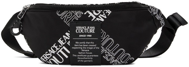 Photo: Versace Jeans Couture Black Logo Check Belt Bag
