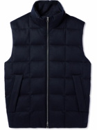 Loro Piana - Tuul Suede-Trimmed Quilted Storm System® Cashmere Down Gilet - Blue